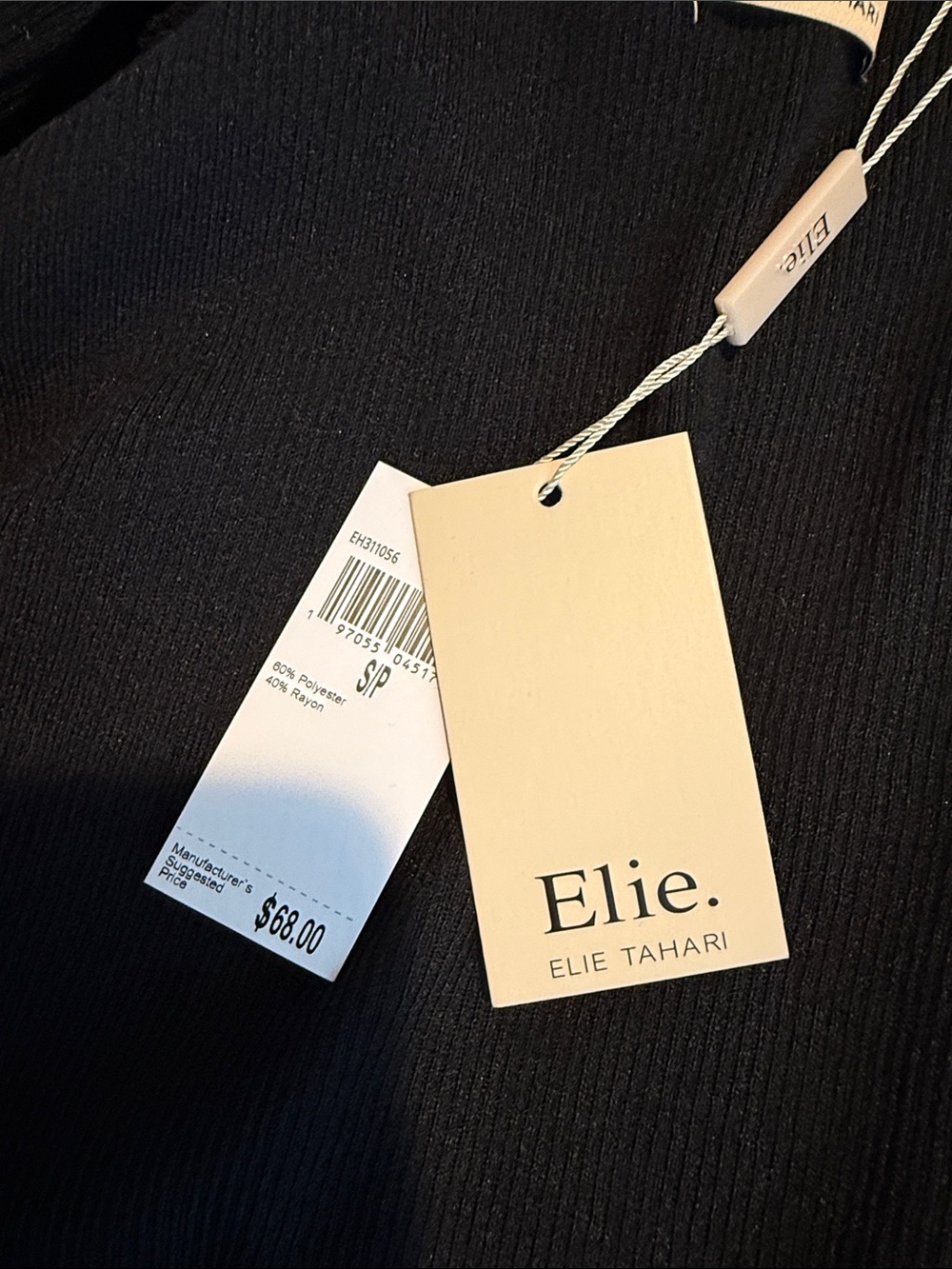 Elie Tahari Black Open Front Drape Knit Cardigan Small NWT - Picture 7 of 10